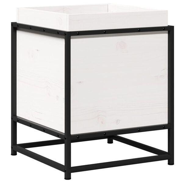 vidaXL Odlingsl&aring;dor vit 40x40x40 cm massiv furu