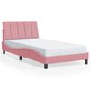 vidaXL Bed Frame with LED without Mattress "Hanko" Pink 100x200 cm Velvet
