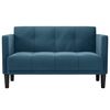 vidaXL Loveseat soffa bl&aring; 111 cm sammet