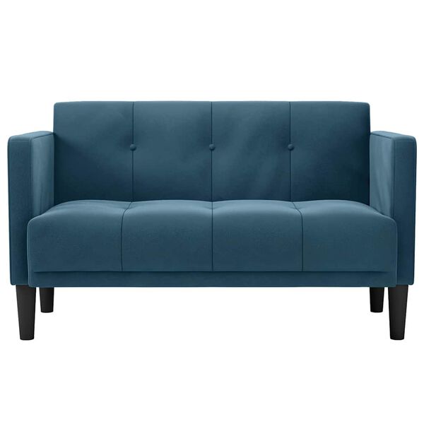 vidaXL Loveseat soffa bl&aring; 111 cm sammet