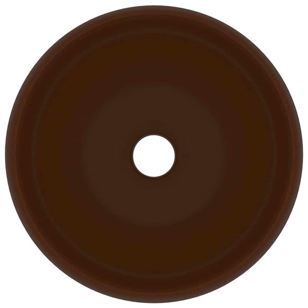 vidaXL Lyxigt runt handfat matt m&ouml;rkbrun 40x15 cm keramik