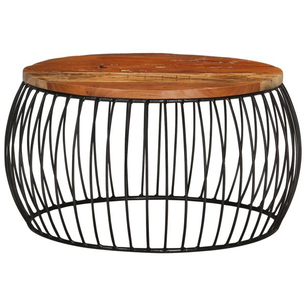 vidaXL Soffbord Ø68 cm massivt återvunnet trä