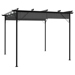 vidaXL Pergola med inf&auml;llbart tak antracit 3x3 m st&aring;l 180 g/m&sup2;