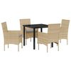 vidaXL Tr&auml;dg&aring;rdsm&ouml;belset 5 st Beige konstrotting