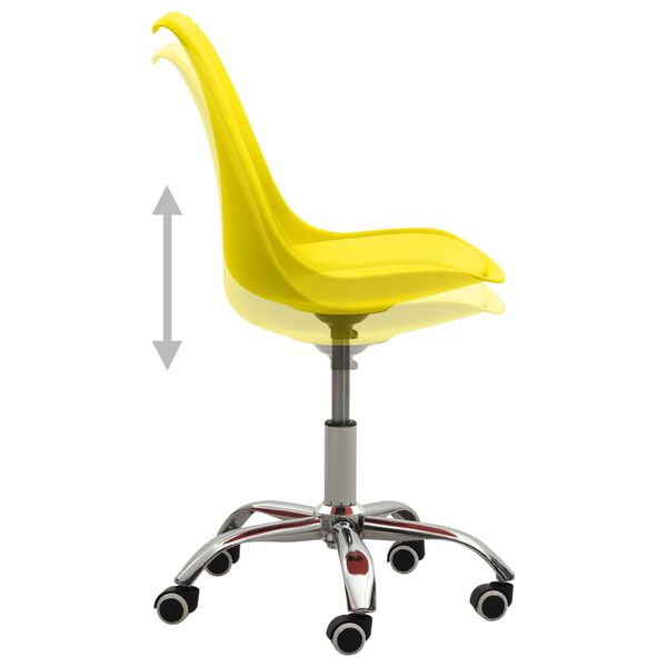 vidaXL Kontorsstolar 4 st gul konstl&auml;der