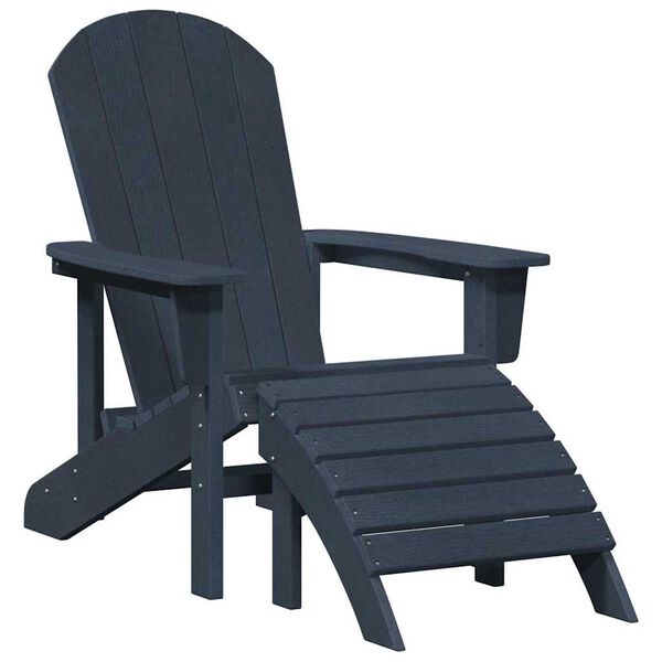 vidaXL Adirondackstol Marinblå 74 x 82 x 92cm HDPE
