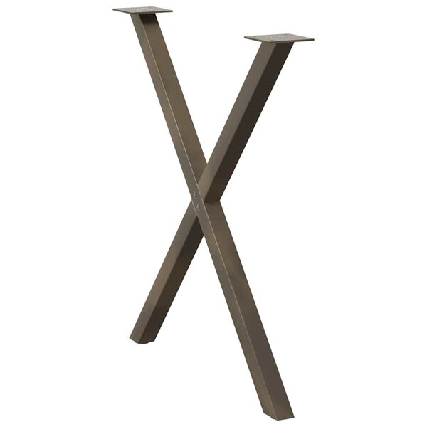 vidaXL Matbordsben X-formade 2 st naturst&aring;l 70x(72-73) cm st&aring;l