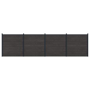 vidaXL St&auml;ngselpanel 4 pcs WPC och aluminium Svart