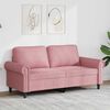 vidaXL Soffa 2-sits rosa 140 cm sammet