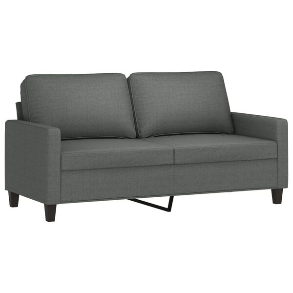 vidaXL Soffa 2-sits m&ouml;rkgr&aring; 140 cm tyg