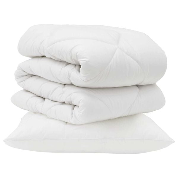 vidaXL Dunt&auml;cke med kudde 2 pcs Vit Mikrofiber