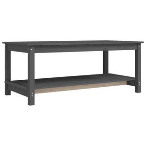 vidaXL Soffbord gr&aring; 110x55x45 cm massiv furu
