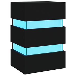 vidaXL S&auml;ngsk&aring;p LED svart 45x35x67 cm konstruerat tr&auml;