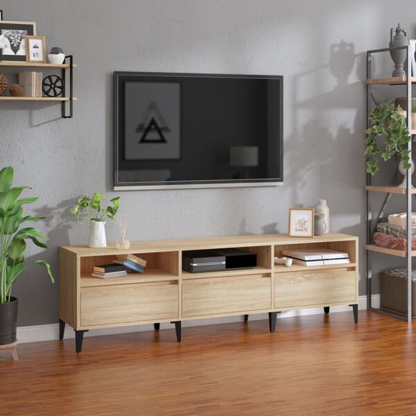 vidaXL Tv-b&auml;nk sonoma-ek 150x30x44,5 cm konstruerat tr&auml;