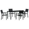 vidaXL Tr&auml;dg&aring;rdsm&ouml;belset 5 pcs Svart Pulverlackerat st&aring;l
