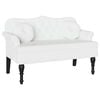vidaXL Chesterfield B&auml;nk Vit 120,5 x 65 x 75 cm Konstl&auml;der