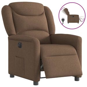 vidaXL Elektrisk reclinerf&aring;t&ouml;lj Brun tyg