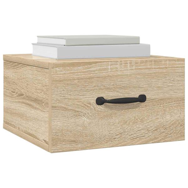 vidaXL V&auml;ggmonterade s&auml;ngbord 2 st sonoma-ek 35x35x20 cm