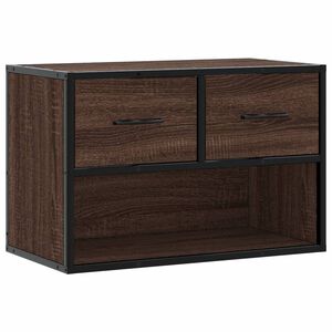 vidaXL Tv-b&auml;nk brun ek 60x31x39,5 cm konstruerat tr&auml; och metall