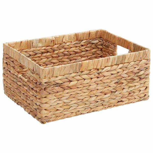 vidaXL F&ouml;rvaringskorgar 3 pcs Naturf&auml;rg 40 x 30 x 18 cm Vattenhyacint