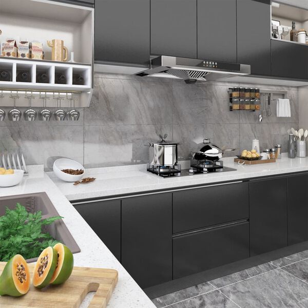 vidaXL Dekorplast svart 500x90 cm PVC