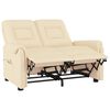 vidaXL Massagefåtölj 2-sits gräddvit konstläder