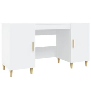 vidaXL Skrivbord vit 140x50x75 cm konstruerat tr&auml;