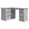 vidaXL H&ouml;rnskrivbord betonggr&aring; 145x100x76 cm konstruerat tr&auml;
