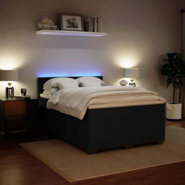 vidaXL Rams&auml;ng med madrass svart 160x200 cm sammet