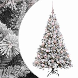 vidaXL Konstgjord julgran med julkulor 120 cm 150 LED-lampor Varmvit
