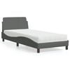 vidaXL Bed with Mattress "Dover" Dark Grey 90x190 cm Fabric