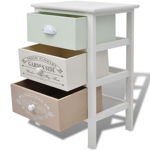 vidaXL Byrå i fransk stil 3 lådor trä