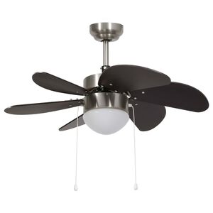 vidaXL Takfl&auml;kt med lampa 76 cm m&ouml;rkbrun
