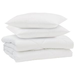 vidaXL Sommar Duvet med kudde 3 pcs Vit Mikrofiber
