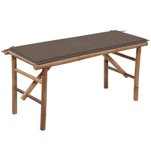 vidaXL Hopf&auml;llbar tr&auml;dg&aring;rdsb&auml;nk med dyna 118 cm bambu