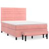vidaXL Rams&auml;ng med madrass rosa 140x200 cm sammet