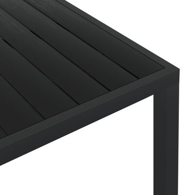 vidaXL Trädgårdsbord svart 185x90x74 cm aluminium och WPC