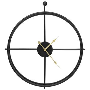 vidaXL V&auml;ggklocka svart 52 cm j&auml;rn