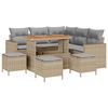 vidaXL Tr&auml;dg&aring;rdsoffset 9 st Beige konstrotting