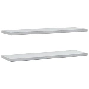 vidaXL V&auml;gghyllor 2 st 100x30 cm silver rostfritt st&aring;l