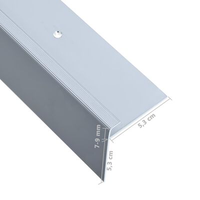 vidaXL F-formade halkskydd för trapp 15 st aluminium 100 cm silver