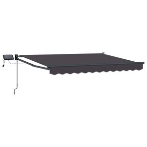 vidaXL Manuell utdragbar markis med LED-lampor Antracit 3,5 x 2 m