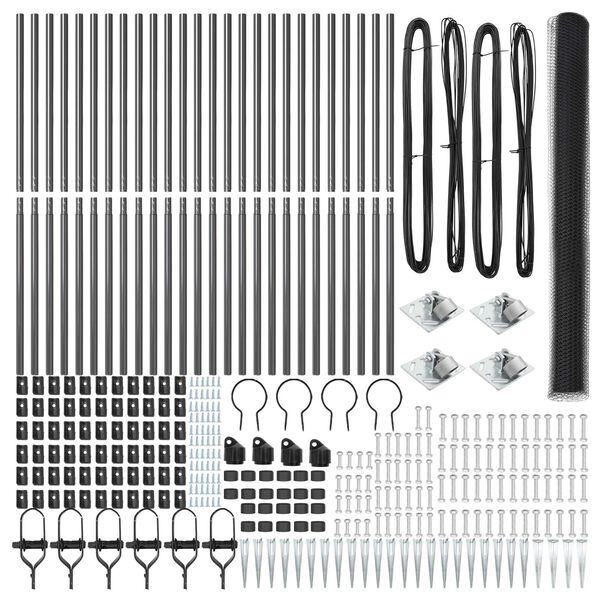 vidaXL St&auml;ngselstolpe Gr&aring; 50 x 1,5 m (25 mm n&auml;t) St&aring;l och PVC