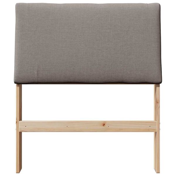 vidaXL Klädd sänggavel Taupe 75 cm Massiv furu