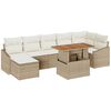 vidaXL Tr&auml;dg&aring;rdsoffset 8 st Beige Poly rattan
