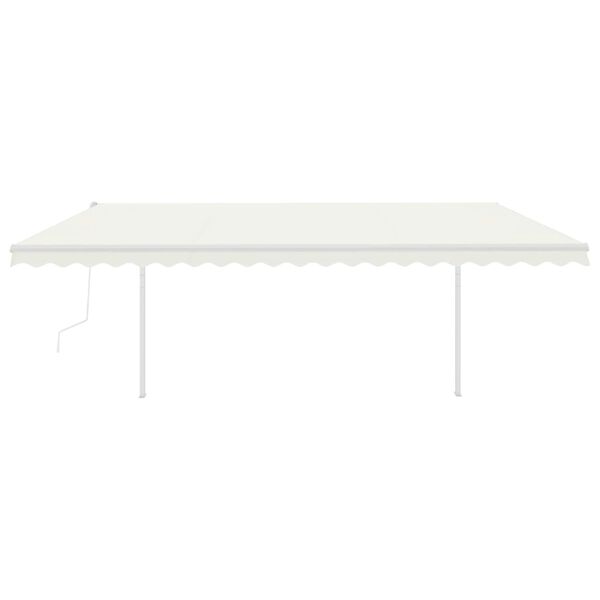 vidaXL Automatisk markis med vindsensor & LED 5x3,5 m gr&auml;ddvit