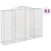 vidaXL Gabioner b&aring;gformade 3 st 300x50x200/220 cm galvaniserat j&auml;rn