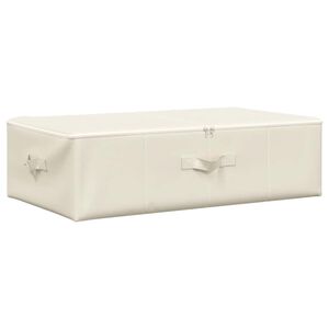 vidaXL F&ouml;rvaringsl&aring;da tyg 70x40x18 cm gr&auml;ddvit