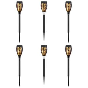 vidaXL Utomhus solcellslampor med markspik 6 pcs Varmvit 47,5 cm ABS