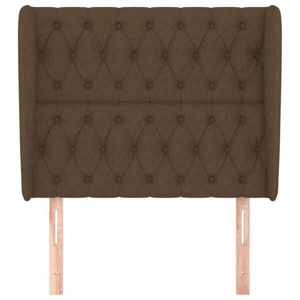 vidaXL S&auml;nggavel med kanter m&ouml;rkbrun 93x23x118/128 cm tyg